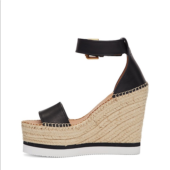 See by Chloe Glyn Black Leather Platform Sandals - Picture 10 of 14